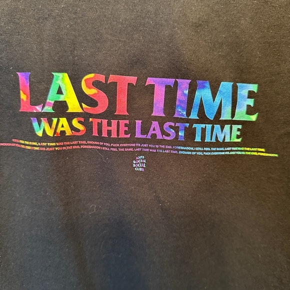 Anti Social Social Club Size Small The Grove Tee Black With Colorful Tie Dye - Picture 3 of 6